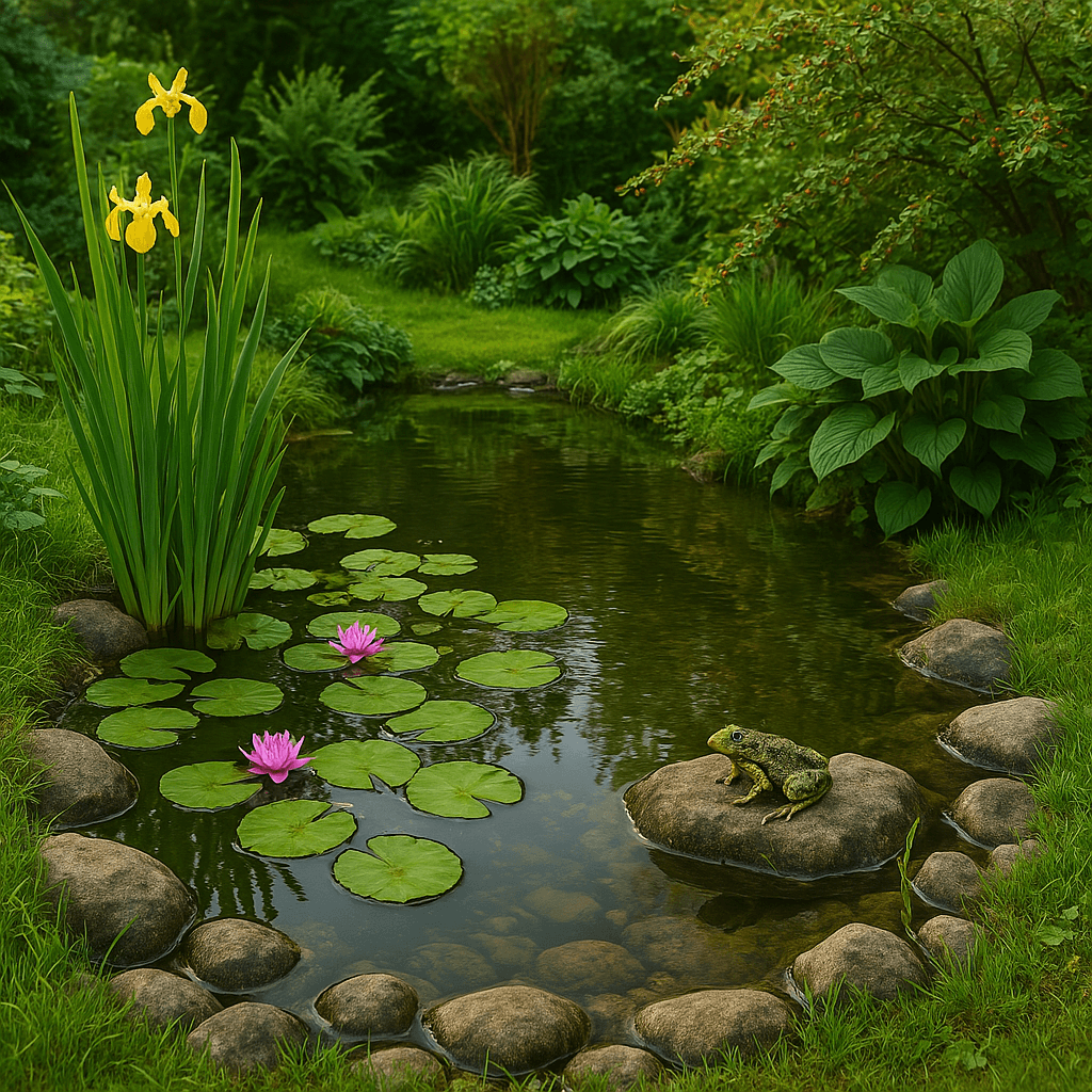 Garden Pond with Wildlife